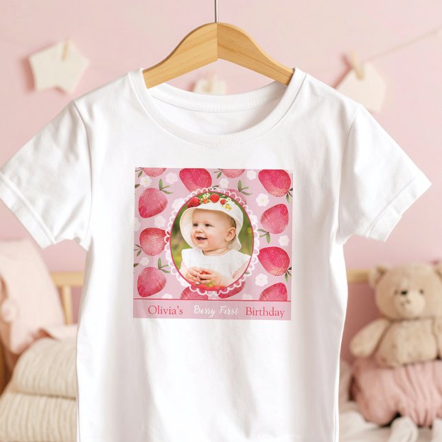 Berry First Birthday Toddler Photo T-Shirt (Creator Uploaded)