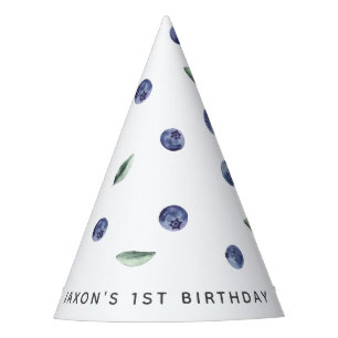 'Berry First' Blueberry 1st Birthday Party Hat