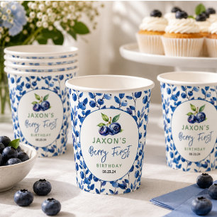 Berry First Blueberry 1st Birthday Party Paper Cups
