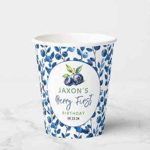 Berry First Blueberry 1st Birthday Party Paper Cups