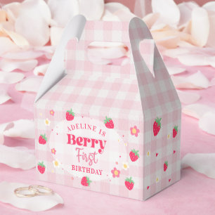 Berry First Cute 1st Birthday Strawberry Favour Box