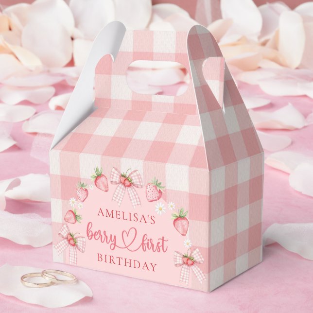 Berry First Cute 1st Birthday Strawberry Favour Box (Wedding)