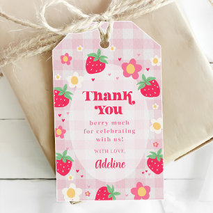 Berry First Cute 1st Birthday Strawberry Gift Tags