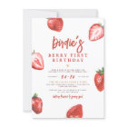 Berry First | Cute Strawberry Girl 1st Birthday