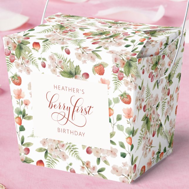 Berry First Favour Box (Berry First Birthday Floral Favor Box by Painted Paperie
)