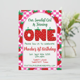 Berry First One Birthday Party Invitation