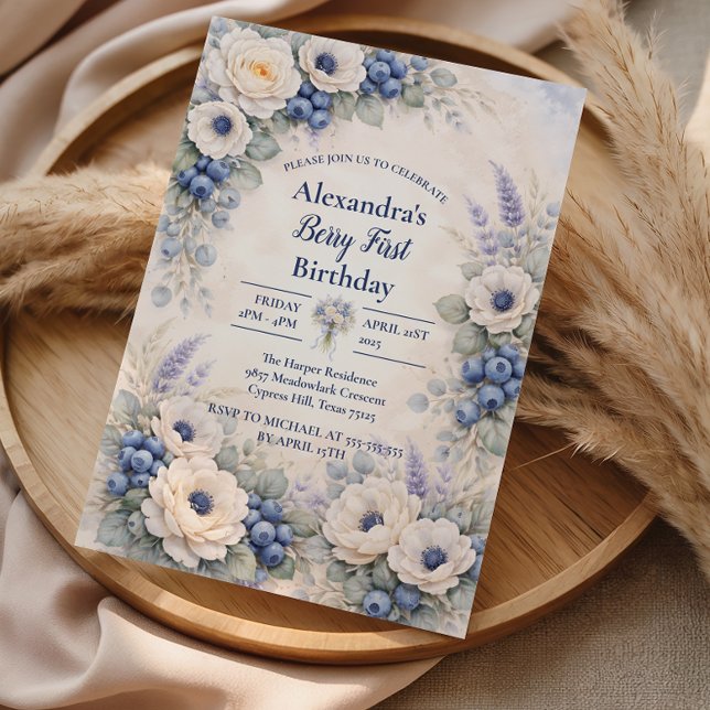 Berry First Storybook Garden 1st Birthday Invitation (Creator Uploaded)