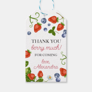Berry First Strawberry 1st Birthday Party Favor Gift Tags