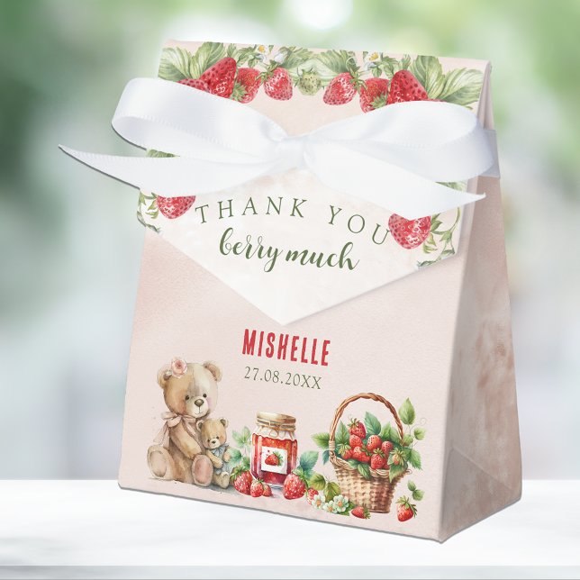 Berry First Strawberry and Bear Birthday Favour Box (Creator Uploaded)