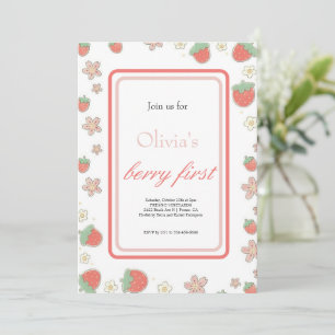 Berry First Strawberry Birthday Party Invitation