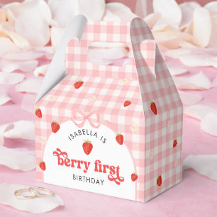 Berry First Strawberry Girl 1st Birthday Party Favour Box