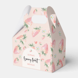Berry first strawberry kids birthday favour box