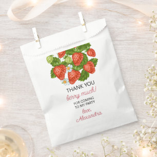 Berry First Strawberry Summer 1st Birthday Favour Bags