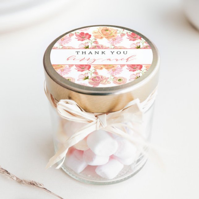 Berry First Strawberry Summer Thank You Classic Round Sticker (Creator Uploaded)