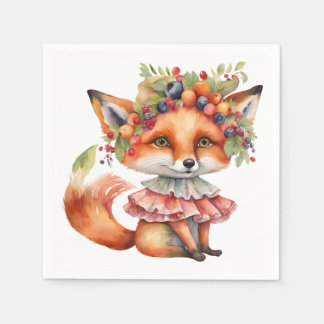 Berry Fox Blossom Napkin