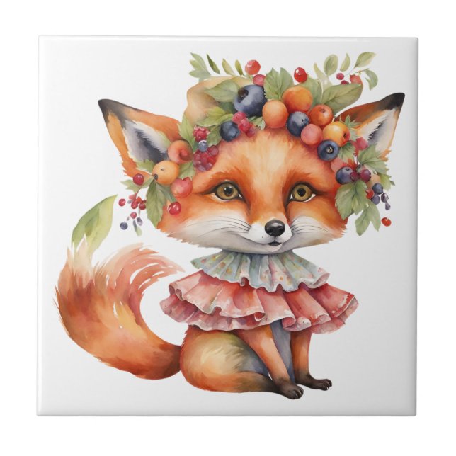 Berry Fox Blossom Tile (Front)