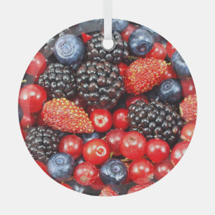 Berry-Fresh Background Mosaic Glass Tree Decoration