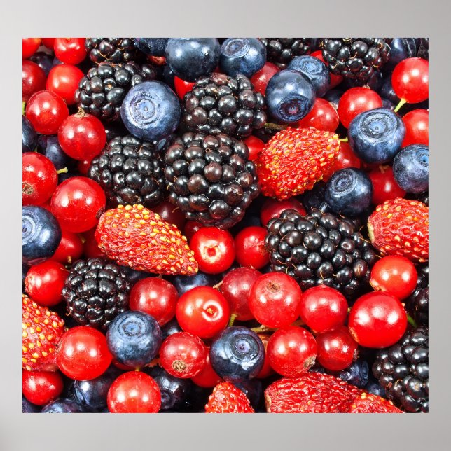 Berry-Fresh Background Mosaic Poster (Front)