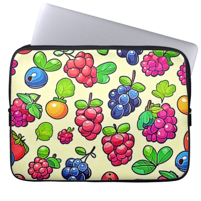 Berry Fruit Pattern Design Laptop Sleeve (Front)
