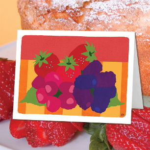 Berry Fruit Strawberry Blank Card