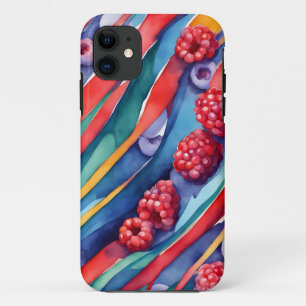 Berry Fruits and Fresh Colourful Stripes Case-Mate iPhone Case