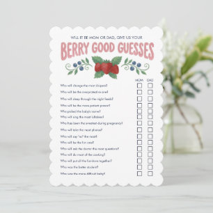 Berry Good Guesses Berry Sweet Baby Shower Game Invitation