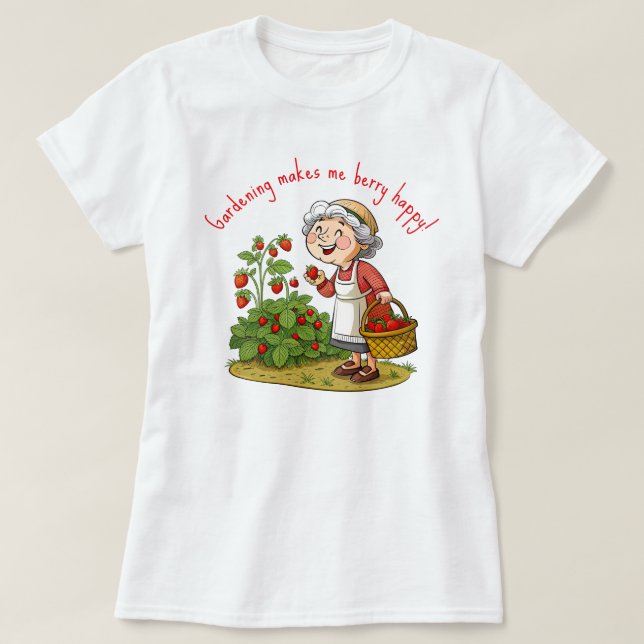 Berry Happy Gardener T-Shirt (Design Front)