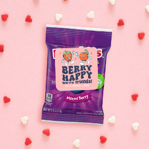 Berry Happy We're Friends Fruit Snack Valentine Square Sticker
