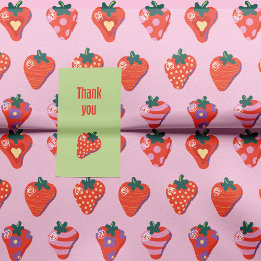 Berry Illustrated Strawberry Tissue Paper