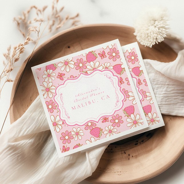 Berry in Bloom Bridal Shower Napkin (Creator Uploaded)