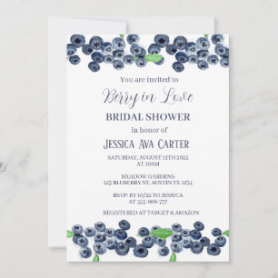 Berry in Love Berries Blueberries Bridal Shower  Invitation
