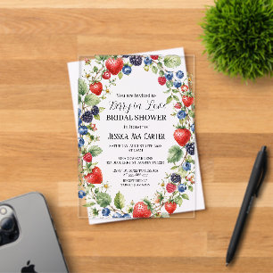 Berry in Love Berries Blueberry Bridal Shower Acrylic Invitations