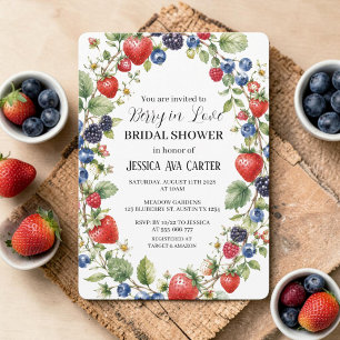 Berry in Love Berries Blueberry Bridal Shower  Invitation