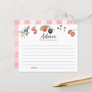 Berry in Love Berries Bridal Shower Advice Card