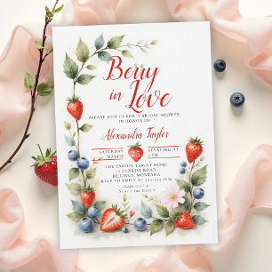 Berry in Love Berries Garden Modern Bridal Shower Invitation