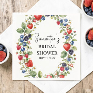 Berry in Love Berries Strawberry Bridal Shower Napkin