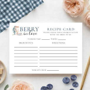 Berry in Love Blueberry Bridal Shower Recipe Card