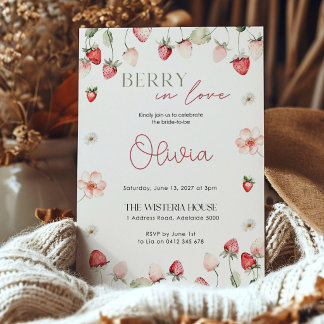 Berry in Love Bridal Shower Invitation: Editable Invitation