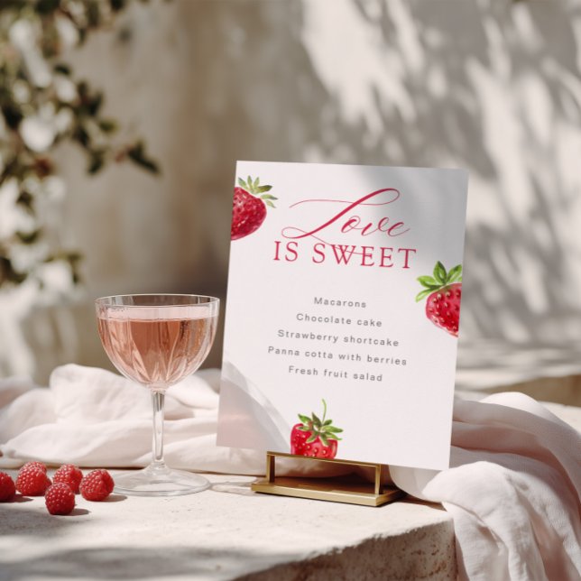 Berry in Love Bridal Shower Love is Sweet Dessert Poster (Creator Uploaded)