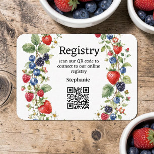 Berry in Love Bridal shower Registry Enclosure Card