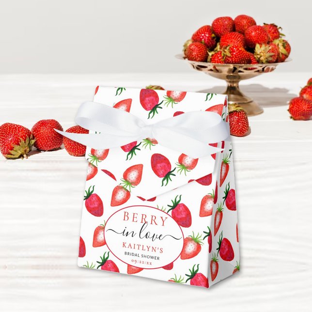 Berry In Love Strawberry Bridal Shower Favour Box (Creator Uploaded)