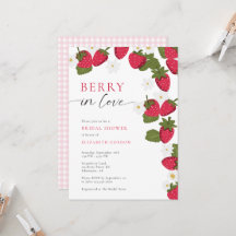Berry in Love Strawberry Bridal Shower Gingham