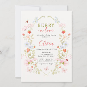 Berry In Love Strawberry Bridal Shower Invitation