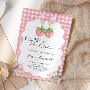 Berry in Love Strawberry Bridal Shower Invitation
