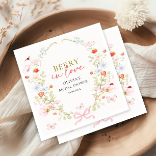 Berry In Love Strawberry Bridal Shower Napkin