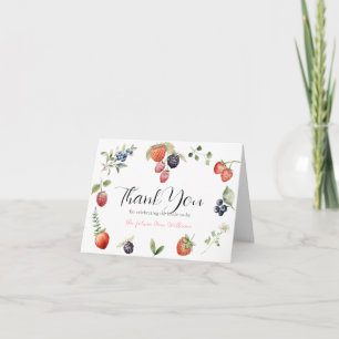 Berry in Love Watercolor Berries Bridal Shower Thank You Card