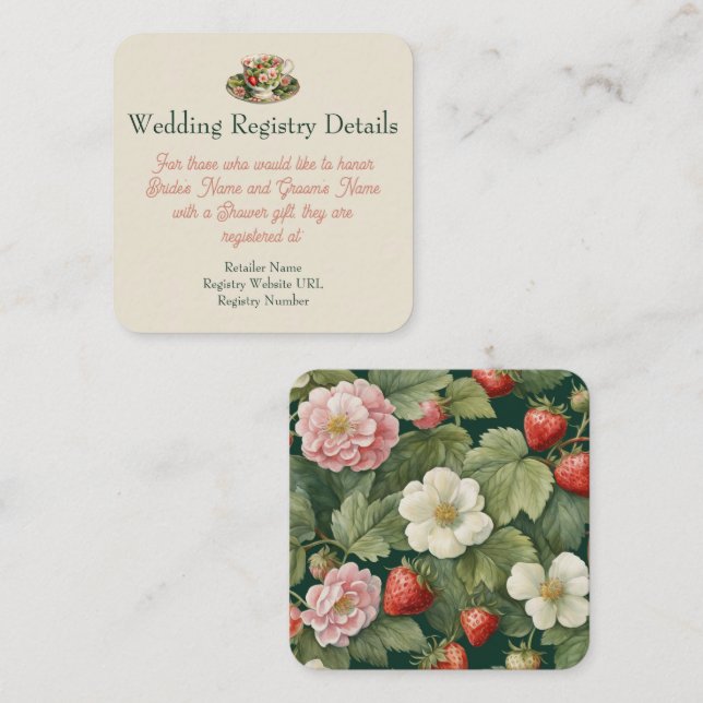 Berry in Love: wedding Registry Enclosure Card (Front/Back)