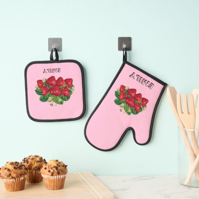 Berry-licous  oven mitt & pot holder set (Insitu(Hanging))