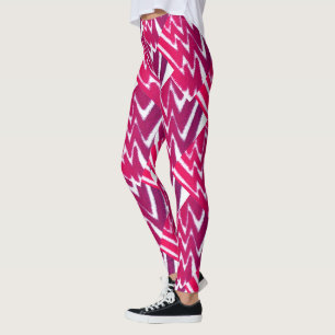 Berry Lightning Abstract Fuzzy Bolts Leggings