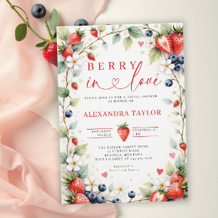 Berry Love Botanical Berries Garden Bridal Shower Invitation